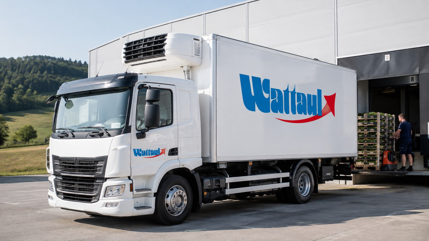 Kühl-Lkw von Wattaul an der Laderampe